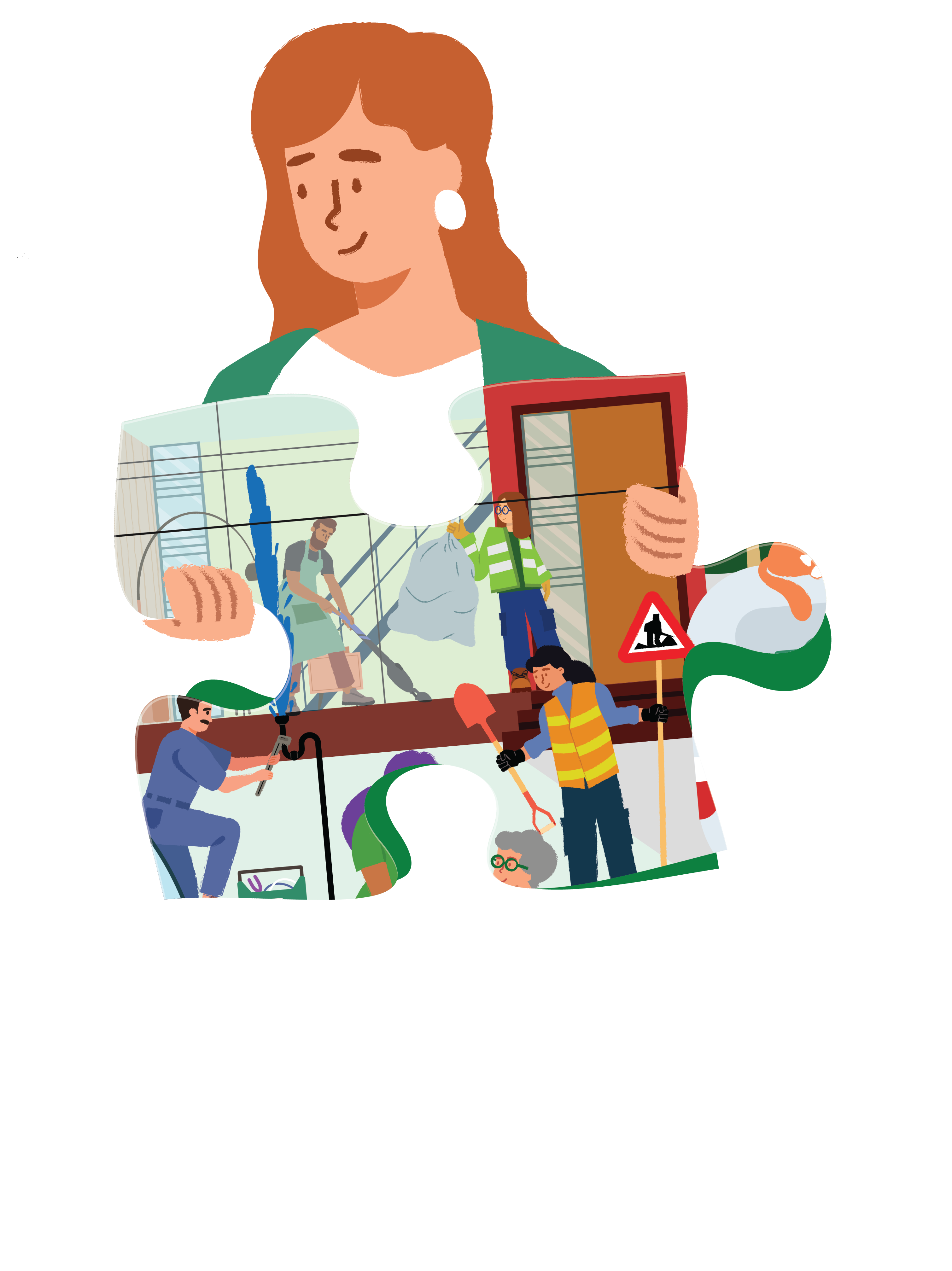 Boswachter kijkt door verrekijker